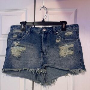 Distressed Denim Shorts